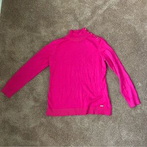 Calvin Klein Size M Chic Pink Sweater with Button Detail